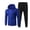 Blue, variant on Men's Fall Winter 2 Piece Slim Fit Tracksuit Set, Full Zip Hoodie Sweatshirt & Drawstring Tapered Jogger Pants, Warm Athletic Workout Activewear Sweatsuit