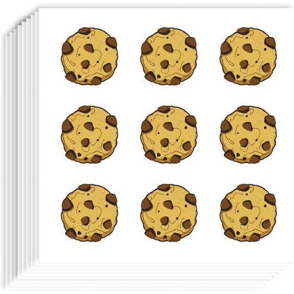 180 Pcs Self-Adhesive Cookie Stickers 0.98 Inch Cookie Scrapbook Paper Chocolate Chip Cookie Stickers for Planner Calendar Scrapbook Crafting Party Decor Gift Bag Seal for Party Yellow