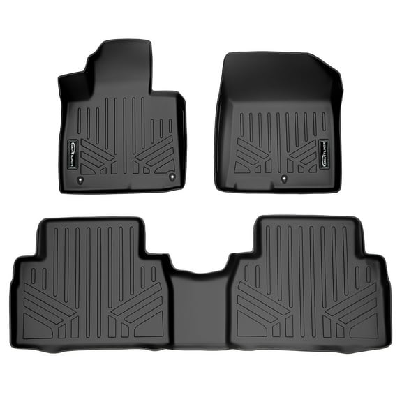 SMARTLINER 2 Rows Custom Fit Floor Liners Compatible with 2019 - 2020 Hyundai Santa Fe 5 Passenger (Gasoline)
