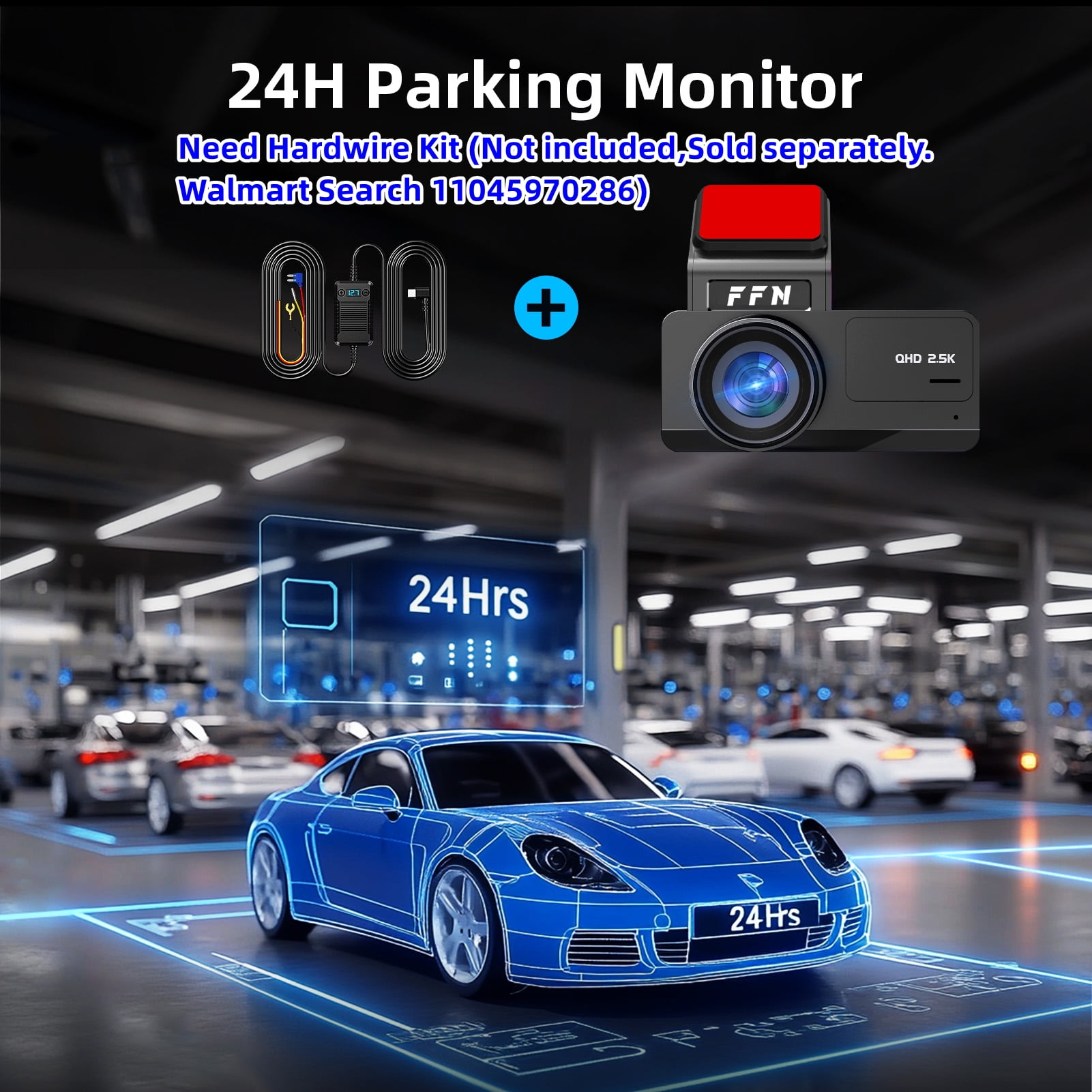 FFN 2.5K+1080P Dual Dash Cam Front and Rear,Car Dash Camera for Cars,Car Camera 170 Wide,Dashcam with Night Vision,Mini Dashcams with WDR,24H Parking Mode,Loop Recording,G-Sensor,32GB SD Card