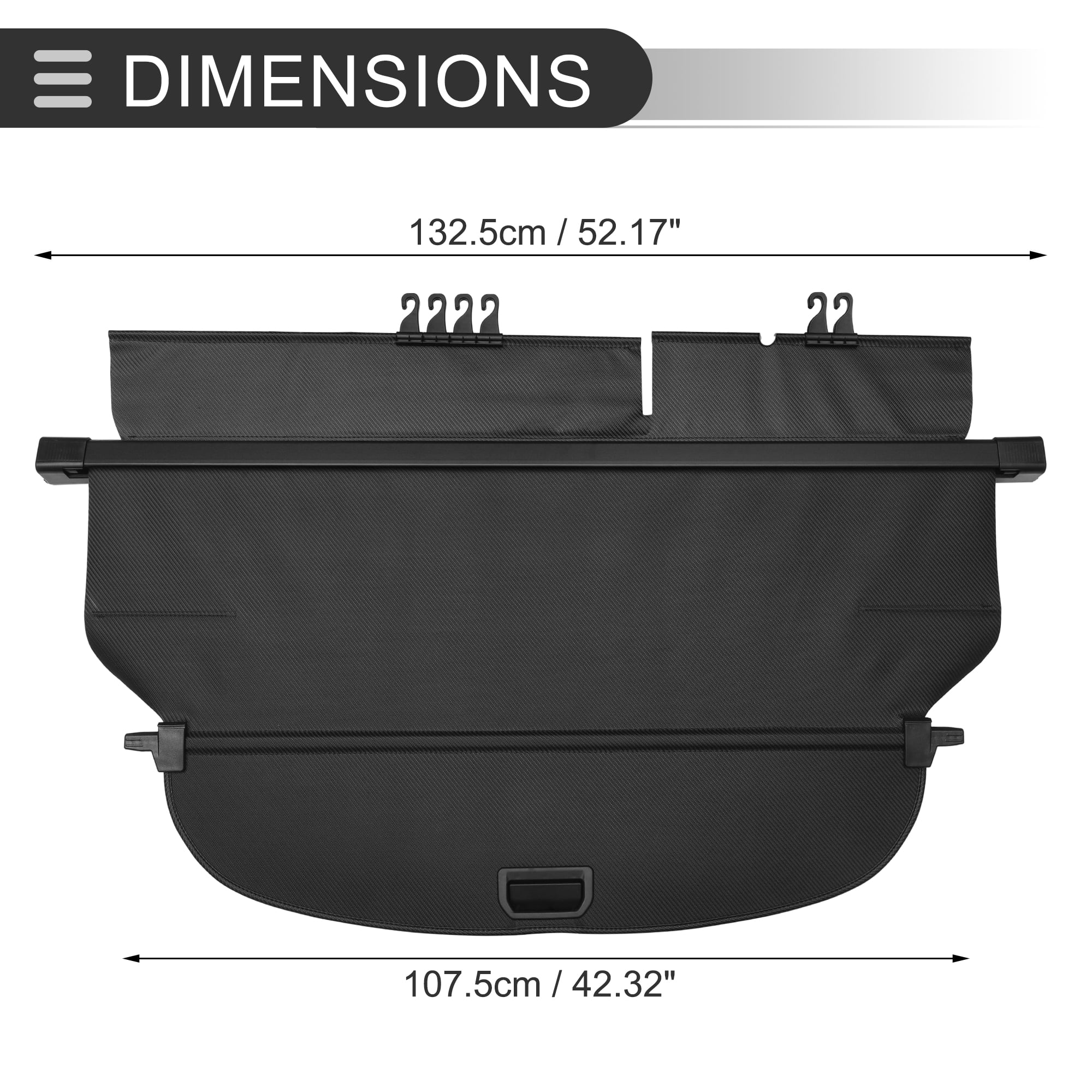 Unique Bargains Retractable Cargo Cover for Honda CRV 2017-2022 Rear Luggage Security Shield Black Carbon Fiber Pattern