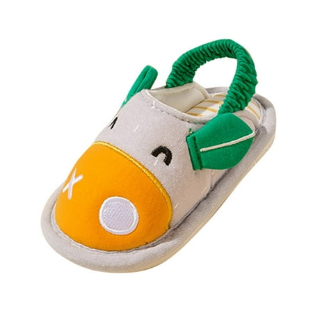 

XINSHIDE Shoes Fashion Cute Autumn And Winter Girls Slippers Flat Bottom Round Toe Soft Warm And Comfortable Solid Color Calf Cartoon Shape Unisex Baby Shoes