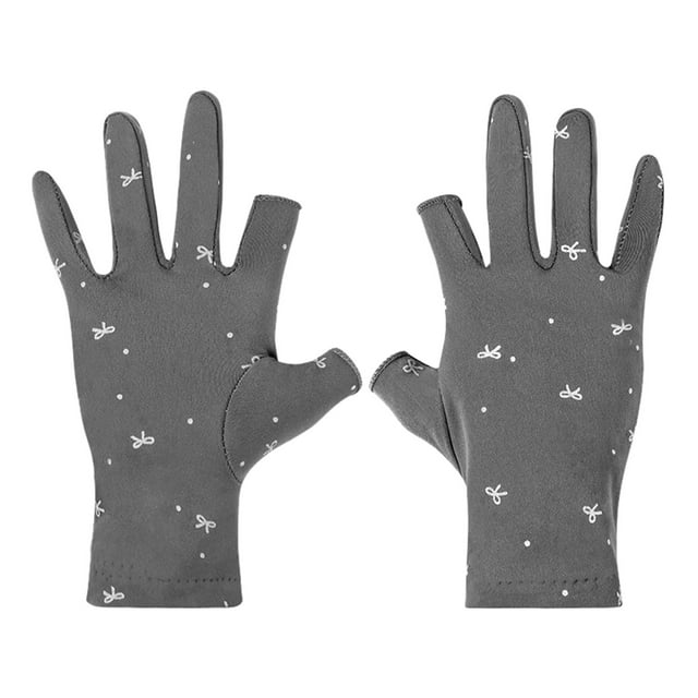 Women Ski Mittens Winter Keep Warm Wedding Bow Tie Print Windproof Waterproof Golves Outdoor Riding Open Toed Golves