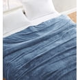 thumbnail image 5 of Mainstays Blue Super Soft Textured Plush Blanket, Twin, 5 of 6