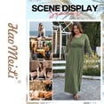 thumbnail image 6 of HAOMEILI Women Long Sleeve Loose Plain Maxi Dresses Casual Long Dresses with Pockets, 6 of 7