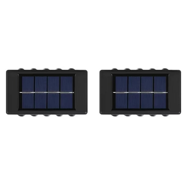 2X Aplique Solar de Pared para Exteriores, Impermeable, para Decoración de Jardín, Luces de Pared Hacia Arriba y Hacia Abajo, Impermeable, para Bañador de Pared Externo