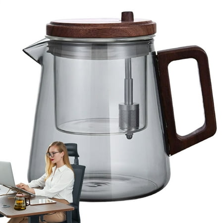 

Frifer Glass Teapot with Infuser Inner Tank Glass Teapot with Wood Handle Ergonomic Comfort Heat Resistant Tea Maker Kettle for Home Living Room Workplace Restaurant gaudily