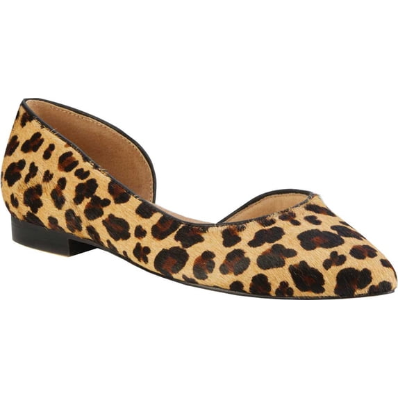 Women's Walking Cradles Raya Pointed Toe Flat Leopard Calf Hair/Leather 10.5 M