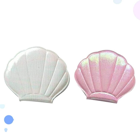 MLINS Masteelf 2pcs Portable Foldable Cosmetic Mirror Creative Shell Shaped Delicate Double Sided Mirror Random Color