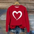 thumbnail image 4 of Sudadera sin capucha para niñas, cuello redondo, sudadera extragrande, estampado de San Valentín, manga larga, para niñas de 1 a 15 años, 4 of 8