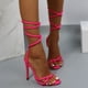 thumbnail image 5 of Bmisegm Fashion Women Summer Flock Straps Comfortable Thin High Heels Shoes Toe Breathable Sandals Womens Sandals Summer Orange 9, 5 of 6