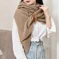 thumbnail image 2 of uvwlwu Scarf for Women, Elegant Women's Hollow Out Buckle Triangle Cape Shawl Wrap Cozy Warm Fashion Scarf Accessory for Stylish Outerwear(Coffee,One Size), 2 of 8