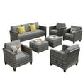thumbnail image 2 of Ovios 7 Piece Patio Furniture Set Wicker Rattan Outdoor Conversation Sectional Furniture with Couch, Chair, Ottomans, Cushion for Backyard, 2 of 8