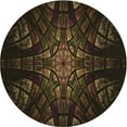 thumbnail image 1 of Ahgly Company Machine Washable Indoor Round Transitional Red Brown Area Rugs, 7' Round, 1 of 7