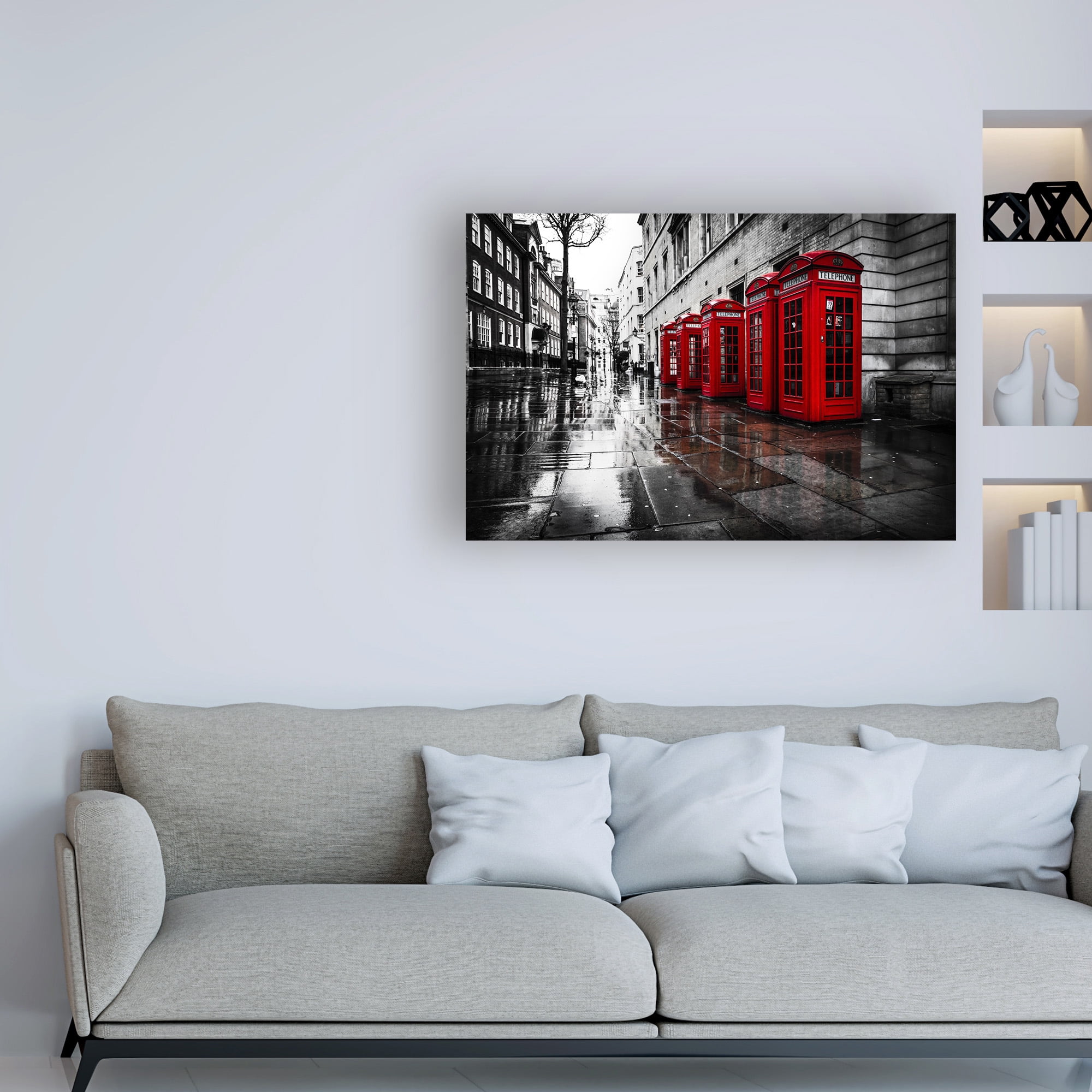 Trademark Fine Art 'London Phones' Canvas Art by Vladimir Kostk