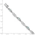 thumbnail image 4 of Sterling Silver Rhodium-Plated Diamond Aquamarine Bracelet (7 X 5) Made In China qx885aq, 4 of 5