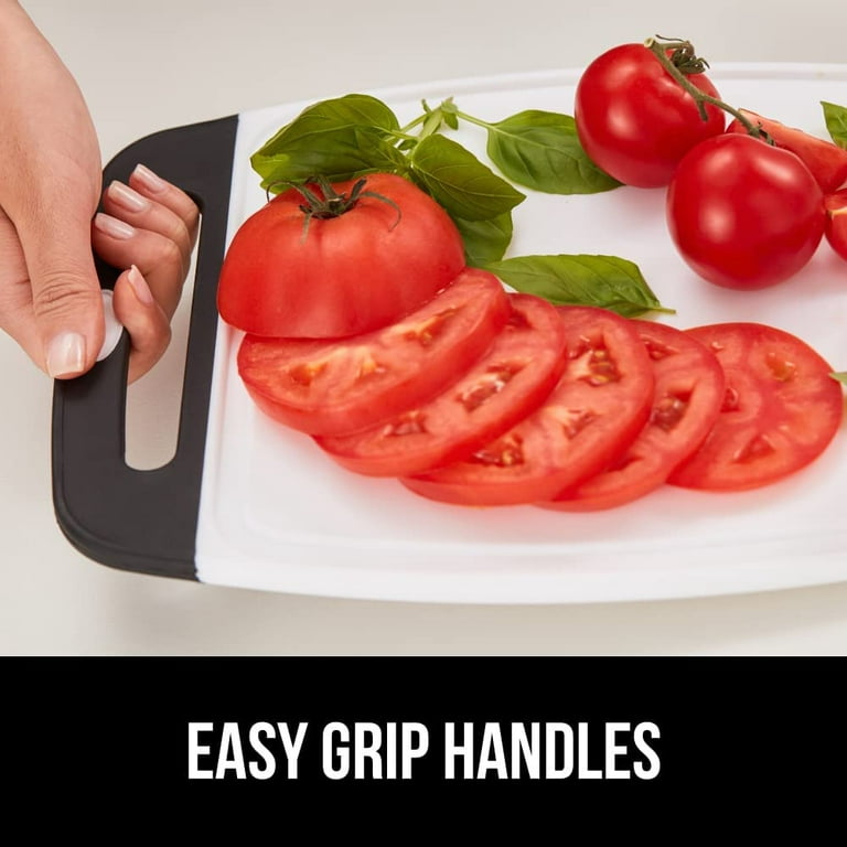 Gorilla Grip Durable Kitchen Cutting Board Set of 3 and Flexible Cutting  Boards Set of 4, Dishwasher Safe Chopping Boards in Black Color, Durable  Food