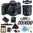 thumbnail image 1 of Canon EOS 77D DSLR Camera with 18-55mm Lens Bundle w/ 9 Piece Filter & Memory Kit + 10-18mm Lens (Intl Model), 1 of 5