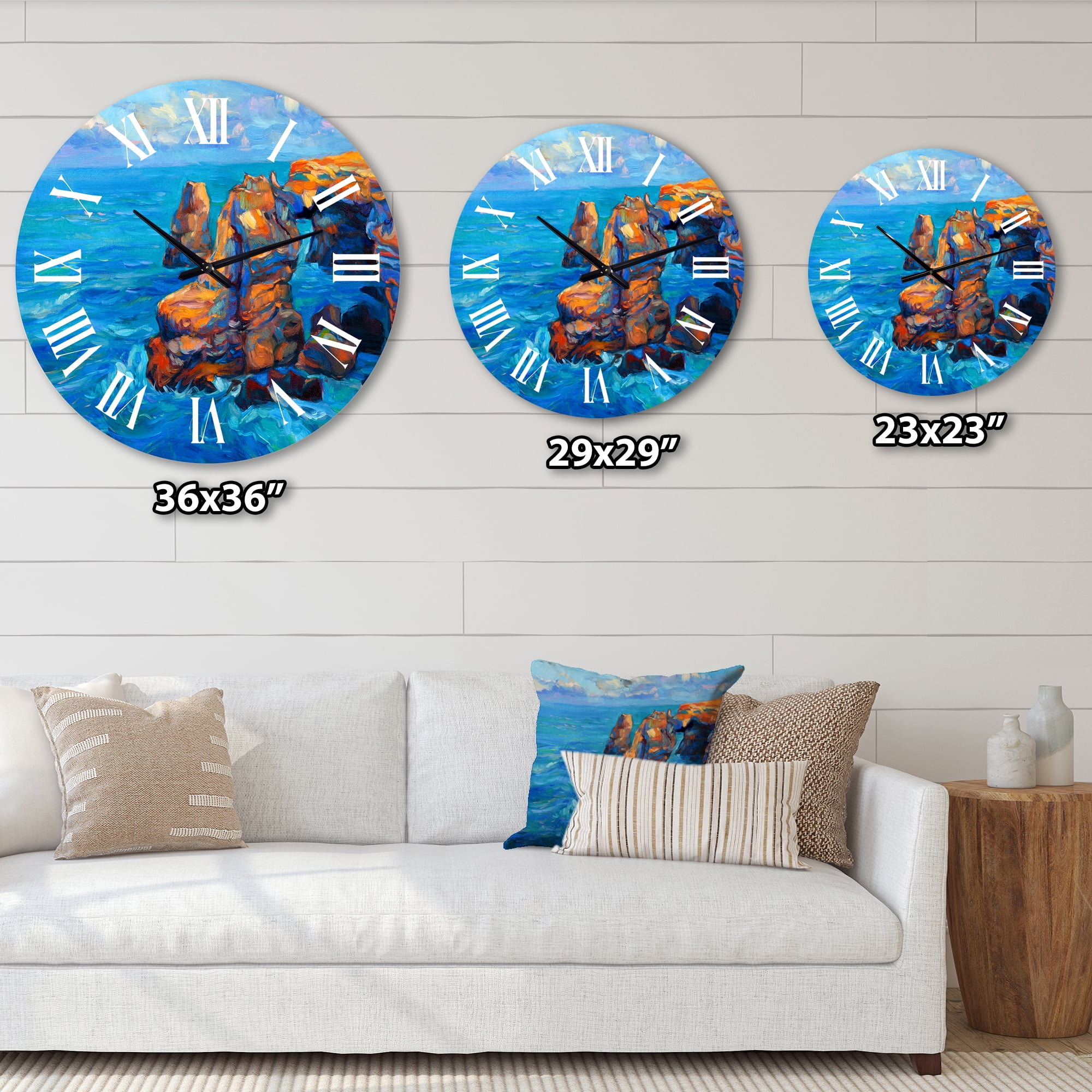 Designart 1 in Quartz Coastal Wall Clock