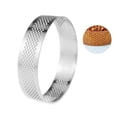 thumbnail image 4 of 6X Moldes Redondos Agujero Acero Inoxidable para Tartas 20 cm Anillo de Tarta de Pastel de Mousse Postre de Pizza Molde, 4 of 5