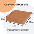 thumbnail image 2 of HONEY HOME Square Corner Seat Cushions, 19" x 19" x 3", Indoor Outdoor Water Repellent Universal Chair Pads with Ties for Patio Furniture, Garden Dining Chairs, 2 of 7