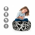 thumbnail image 2 of Exotic Storage Toy Bag Chair, Silhouettes of Exotic Fresh Fruits Mango Avocado Pears Papaya Apples Doodle, Stuffed Animal Organizer Washable Bag, Large Size, Charcoal Grey White, by Ambesonne, 2 of 3