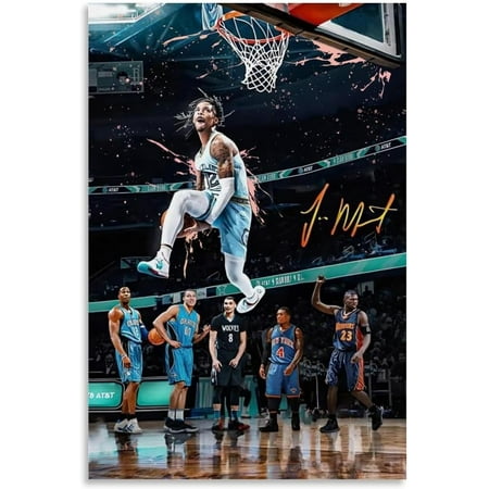

Basketball Star Ja Morant Dunk Moment Classic Watercolor Splash Poster Decorative Painting Canvas Living Room Aesthetic Posters For Boys Bedroom Teen Classroom Wall Decor. Unframe-Style-1 16X24Inch(