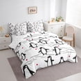 thumbnail image 3 of Castle Fairy Kawaii Penguin Twin Bedding Sets,Love Heart Bedding Comforter Set, 3 of 8