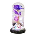 thumbnail image 3 of Flor de lujo con cúpula, decoración de flores inmortales, luces eternas, regalos hechos a mano. Violeta, 3 of 9
