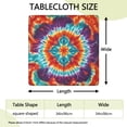 thumbnail image 2 of Colorful Tie Dye Pattern Square Fitted Tablecloth with Elastic Edge,Square Table Cover,Washable Elastic Table Cover for Home Kitchen Party Decor 34"x34", 2 of 6