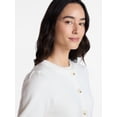 thumbnail image 6 of Time and Tru Woman's Crew Cardigan with Short Sleeves, Sizes XS-XXXL, 6 of 7