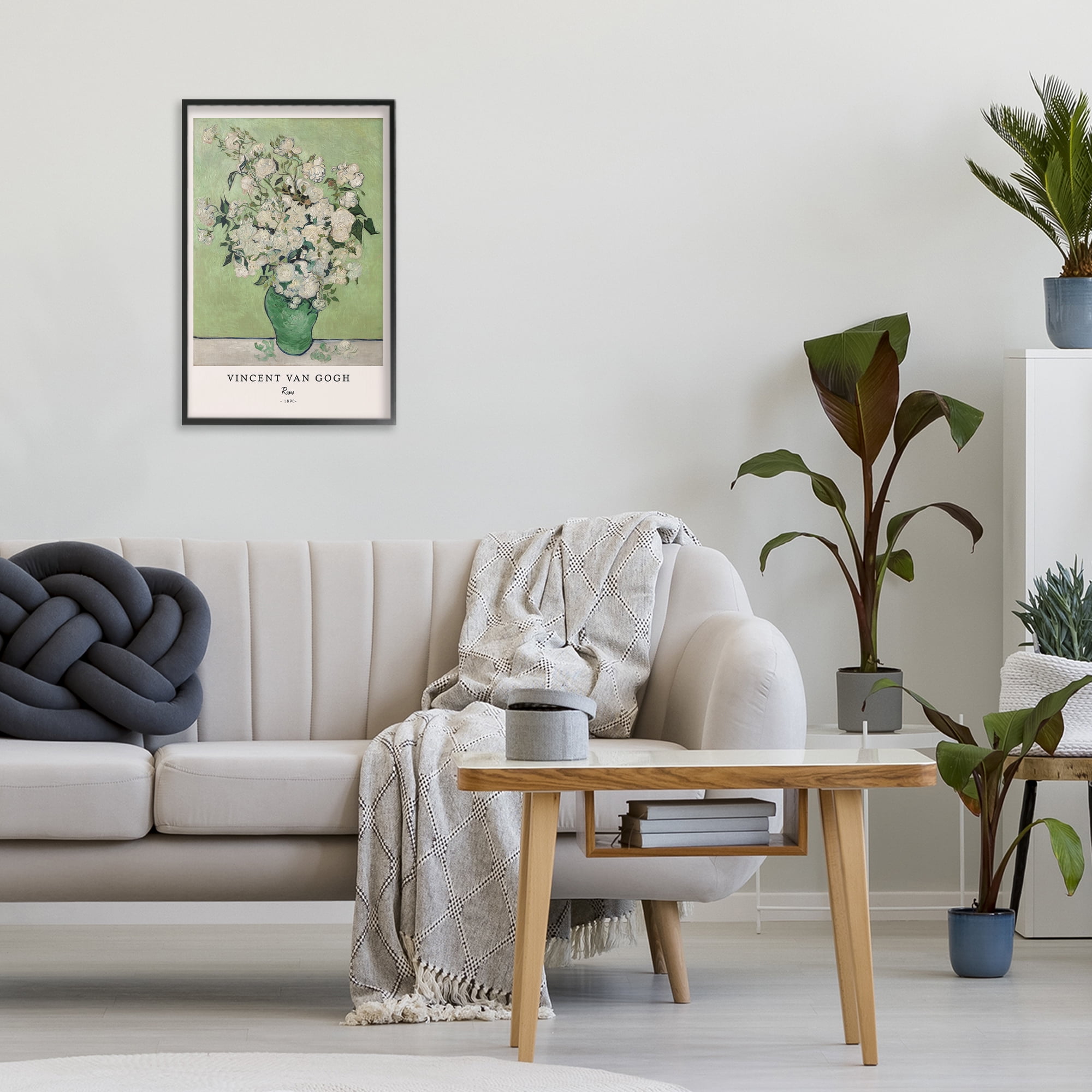 Stupell Industries Classic Roses Van Gogh Black Framed Giclee Art, design by Vintage Hustle