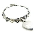 thumbnail image 1 of MyIDDr- Bipolar Toggle Medical Alert Bracelet, Steel Silver & Black Hearts, 1 of 6