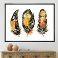thumbnail image 2 of Designart 'Ethnic Boho Art Orange Feathers' Bohemian & Eclectic Framed Canvas Wall Art Print, 2 of 5