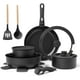 thumbnail image 1 of Set de utensilios de cocina Bazova, cerámica, antiadherente, 17 piezas, color negro, 1 of 7