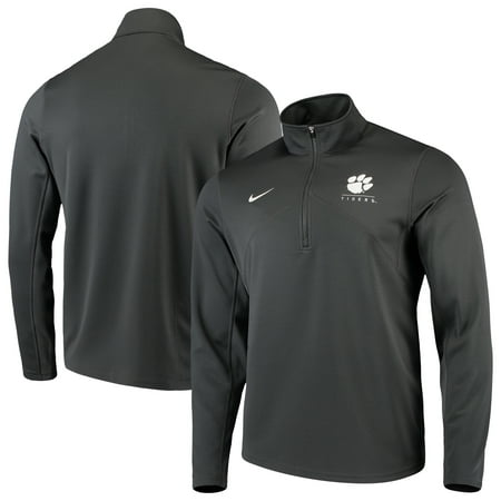 Clemson Tigers Nike Logo and Mascot Name Training Quarter-Zip Performance Jacket - Anthracite