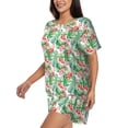 thumbnail image 2 of Lsque Flamingo And Monstera Women's Short-Sleeved Pajama Set - 2 Piece Soft and Lightweight Sleepwear Set-3X-Large, 2 of 9