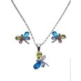 thumbnail image 1 of COLLAR DE LIBELULA MULTICOLOR DE PLATA CON ARETES, 1 of 4