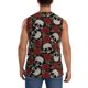 thumbnail image 4 of Balery Red Rose Skull Camisetas sin mangas para hombre, absorbe la humedad y protege contra el mal olor.-Large, 4 of 7
