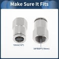 thumbnail image 4 of Conectores de aire de 1/2" hembra para manguera, 2 piezas, acero inoxidable 304, tono plateado, BSPT de 3/8", 4 of 7