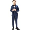 thumbnail image 2 of Lycody 3 Piece Kids Suit for Boys with Plaid Boy Formal Outfit Suit Toddler Boy Blazer Mint Green Size 10-12 Years for Wedding Graduate Prom Party, 2 of 12