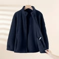 thumbnail image 5 of Sexlip Women's Fall Winter Coat Zip Up Fleece Jacket with Pockets Warm Plush Outwear Stand-Up Collar Cute Tops Blue XL, 5 of 6