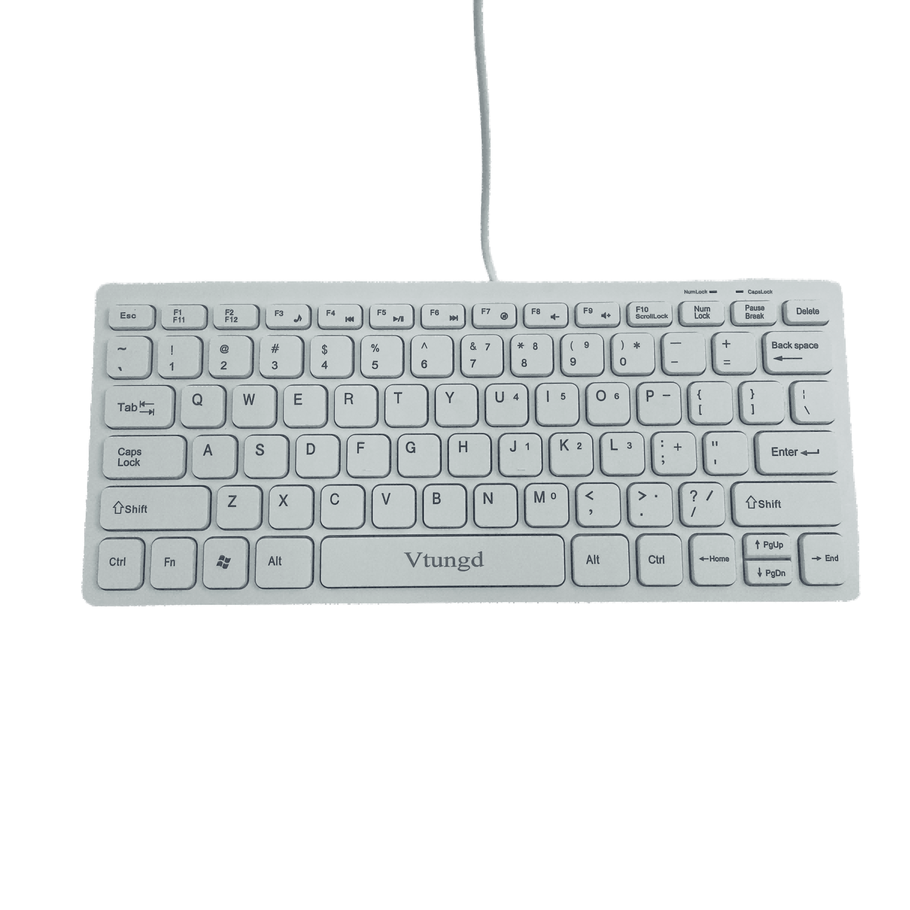 Vtungd White Wired Computer Keyboard, Mini Keyboard, Suitable for Computer and Laptop