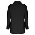 thumbnail image 5 of Womens Blazer Lapel Solid Color Long Sleeved Double Pocket Buttoned Turndown Collar Blazer Coat Outwear Black XXXL, 5 of 6