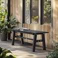 thumbnail image 2 of VINGLI 47” Outdoor Bench Garden Bench HDPE Porch Bench w/Metal Legs, Poly Lumber Patio Benches, 660 LBS Capacity Outdoor Backless Benches(Black), 2 of 7