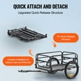thumbnail image 5 of KFFKFF Bicycle Freight Trailer, Supports up to 160 lbs, Robust Bike Carriage Cart, Collapsible for Easy Storage & Swift Detachment with All-Purpose Coupling, 16" Tires, Safety Reflectors, 5 of 9