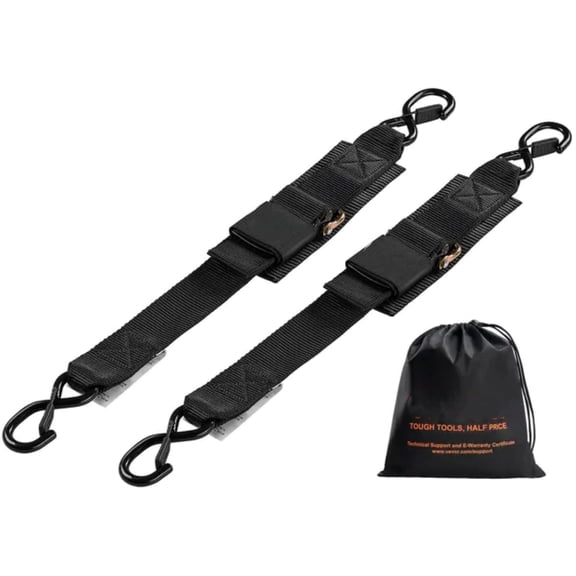 Retractable Ratchet Straps Tie Down Straps 2 in x 2 ft for Boat (2 Pack)