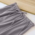 thumbnail image 4 of Wyobmus Women's Cotton Pajama Pants Solid Color Elastic Waisted Couples Home Sleepwear Pajamas Pants Gray, 4 of 5
