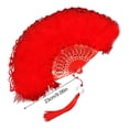 thumbnail image 4 of Deyuer Vintage Feather Lace Folding Fan with Tassels Portable Summer Hand Held Fan Decoration Dance Performance Props Party Costume Accessories, 4 of 7