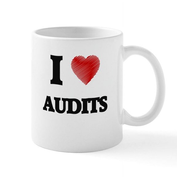 CafePress - I Love AUDITS Mugs - 11 oz Ceramic Mug - Novelty Coffee Tea Cup